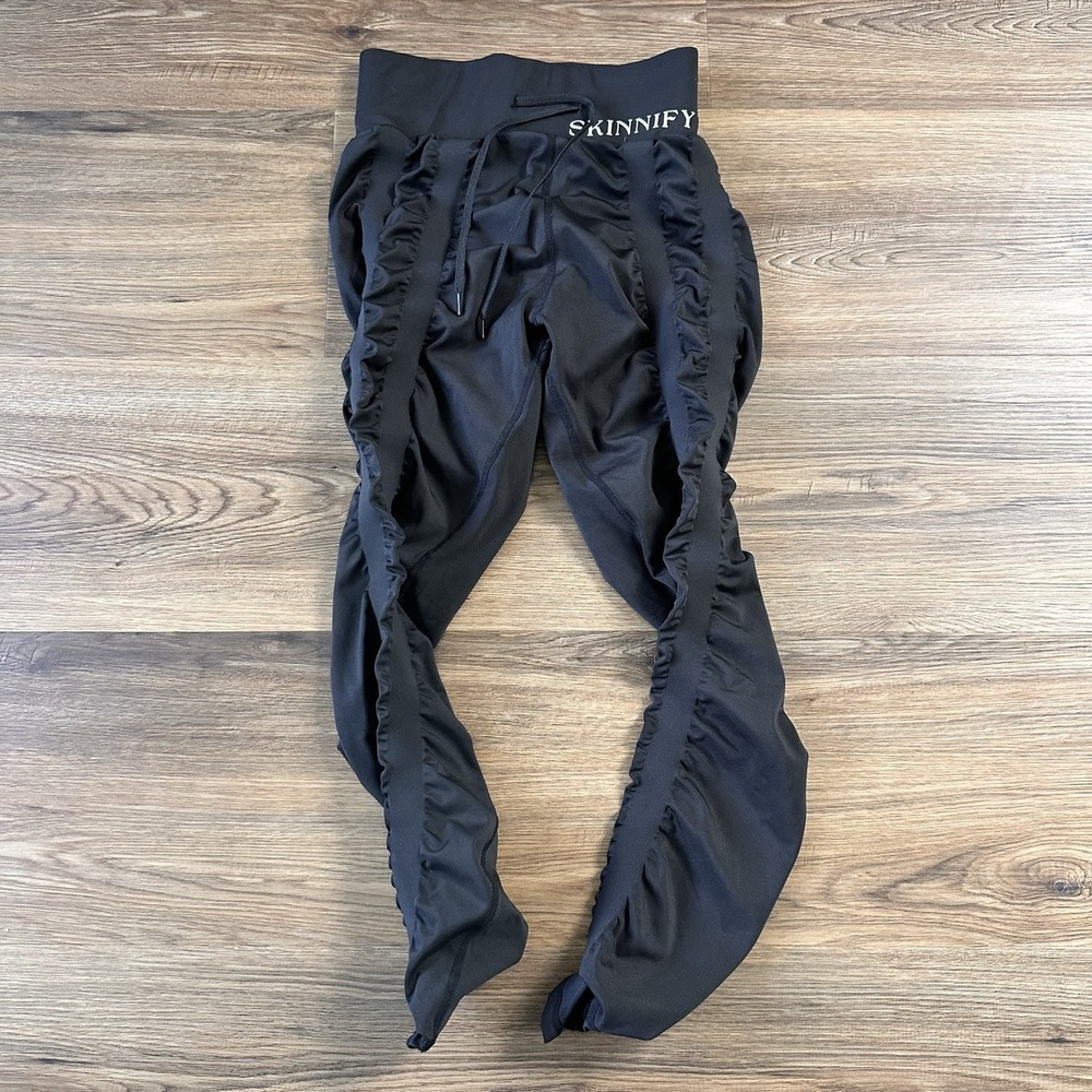 Skinnify Leggings Womens‎ Medium Black Band Resistance Compression Gym Athletic